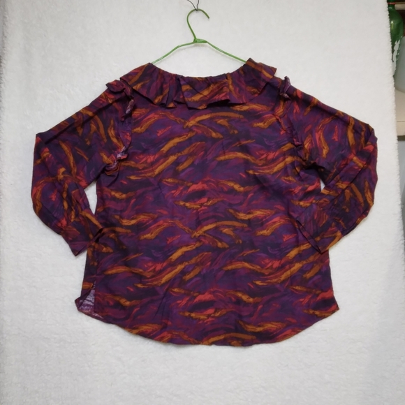NWT- Terra & Sky Women's Long Sleeve Ruffle Top- size 1X (16-18) - Picture 6 of 10